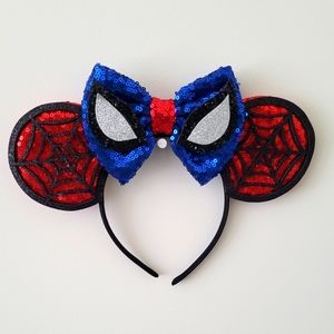 Handmade Spiderman Minnie Ear Headband